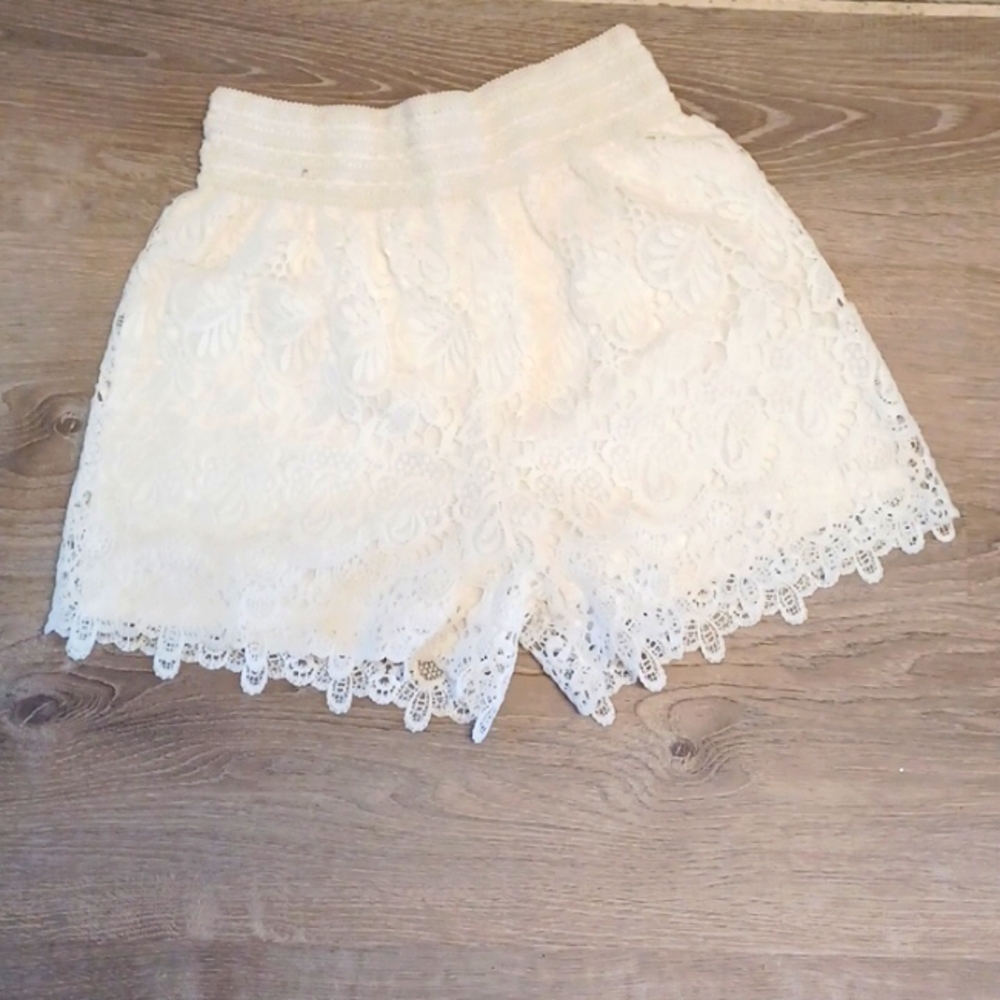 White Lace Shorts